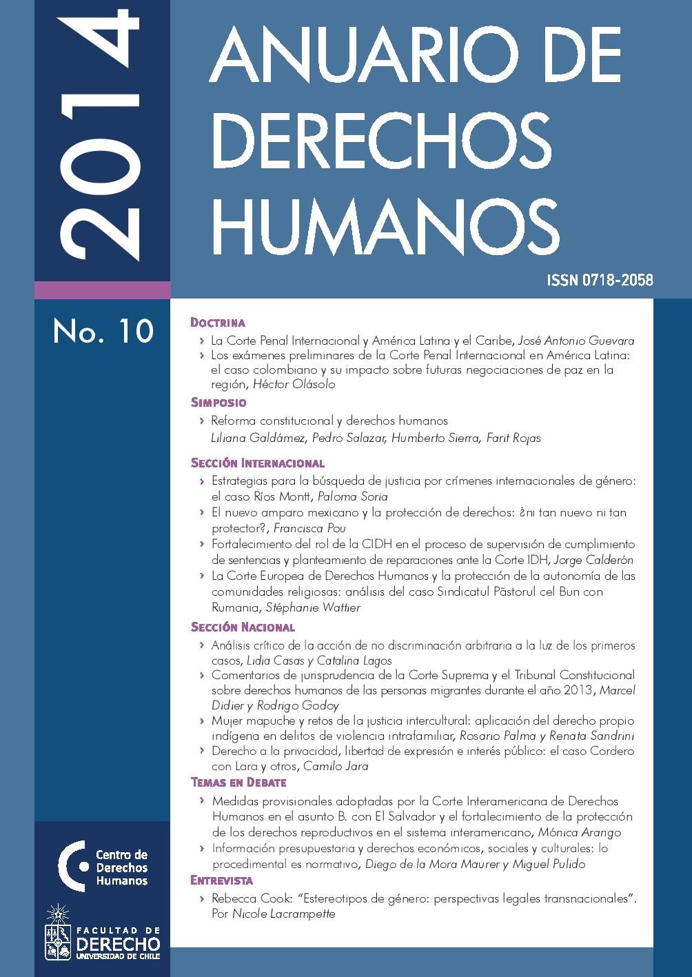 							Ver Núm. 10 (2014): Anuario de Derechos Humanos 2014
						